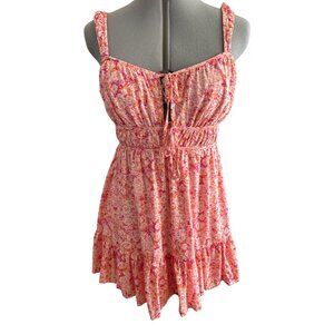 American Eagle Floral Babydoll Sundress Romantic Ruffled Bodice & Tiered Skirt